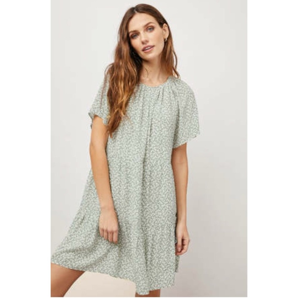 Rails Clarissa Green Garden‎ Floral Print Tiered Mini Dress Small